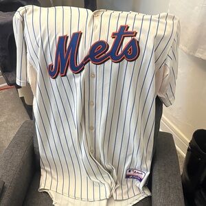 Majestic White and Blue Mets Jersey